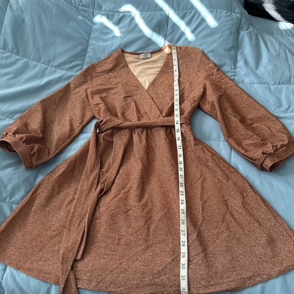 Rebel Queen Bronze Metallic Dress Made In Italy Size Med